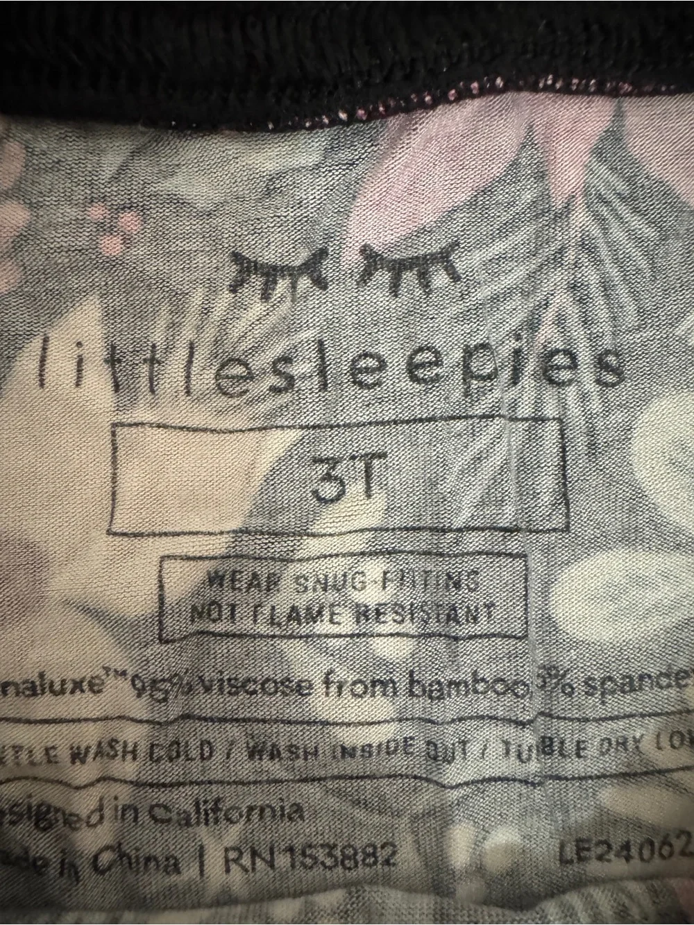 Little Sleepies Black Holiday Poinsettia Long Sleeve Pajama Set
